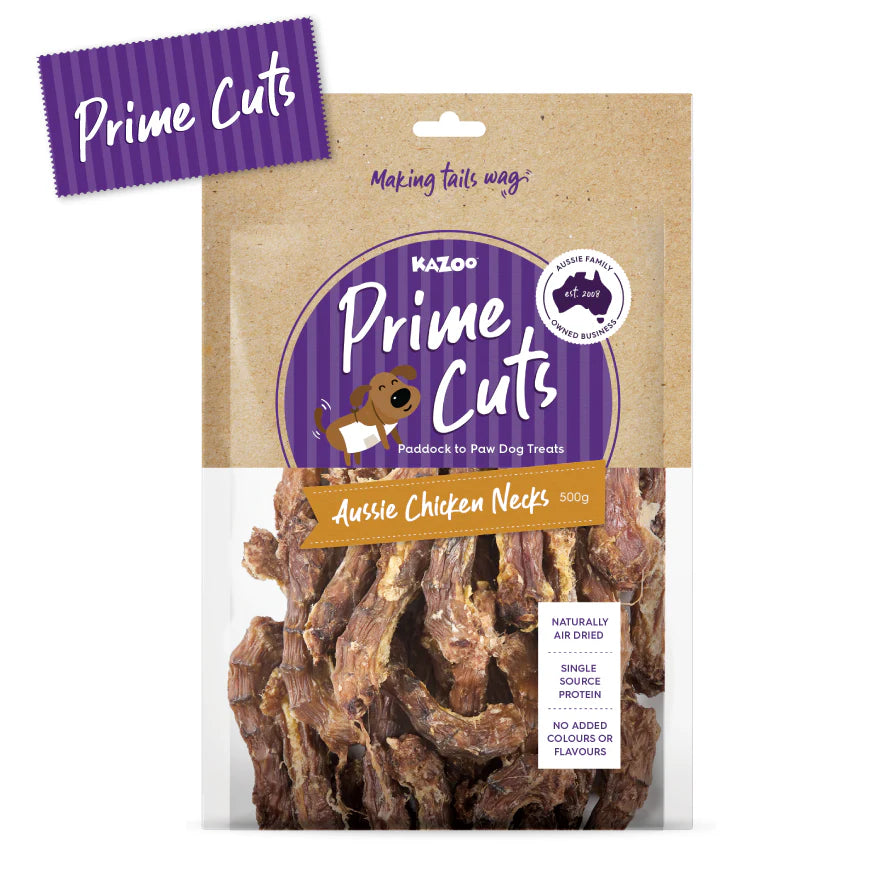 Kazoo Prime Cuts Aussie Chicken Necks Dog Treats 500g