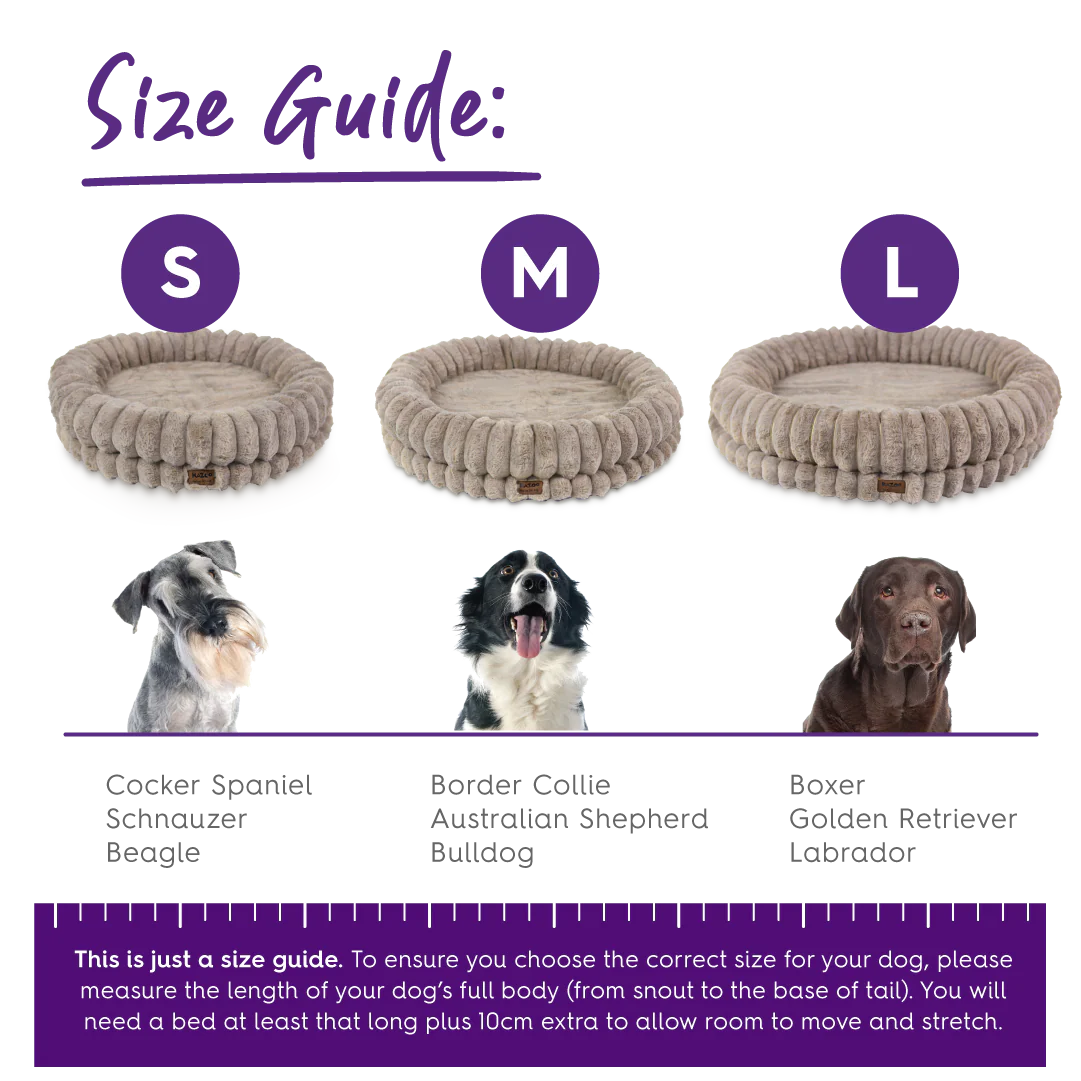 Kazoo Donut Snuggle Dog Bed - Beige