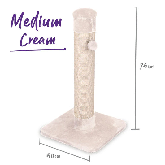 Kazoo Cat Scratch Post - Medium Cream