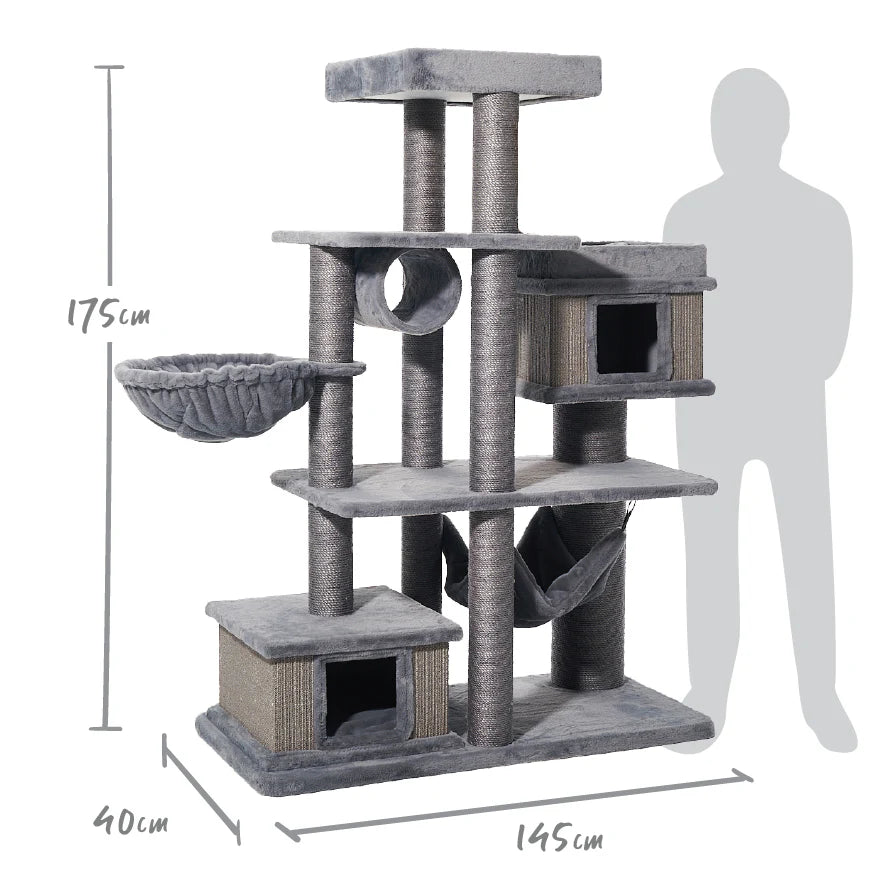 Hide & Climb Cat Tree - Grey