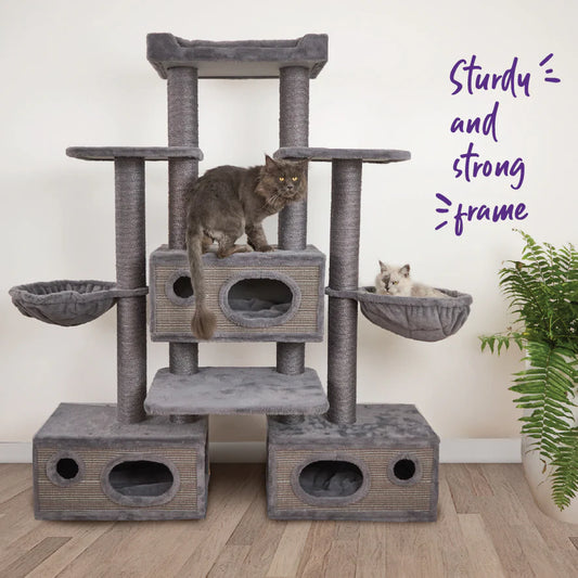 kazoo Cat Climb Castle - Grey
