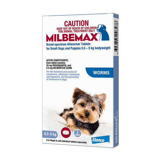 Milbemax Allwormer for Dogs 0.5-5kgs