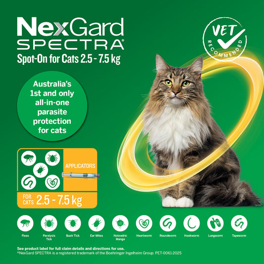 NEXGARD Spectra for Cats Yellow 2.5-7.5kg
