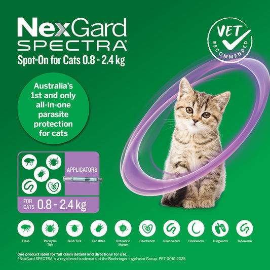 NEXGARD Spectra for Kittens and Cats Purple 0.8-2.4kgs