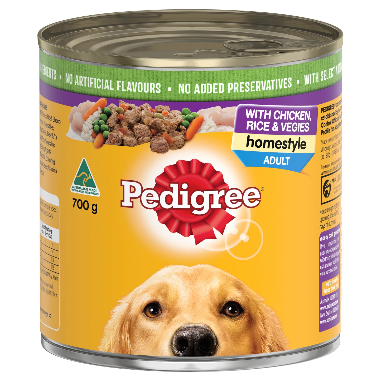 PEDIGREE Adult Wet Dog Food with Chicken, Rice & Vegies Homestyle Can 12x700g