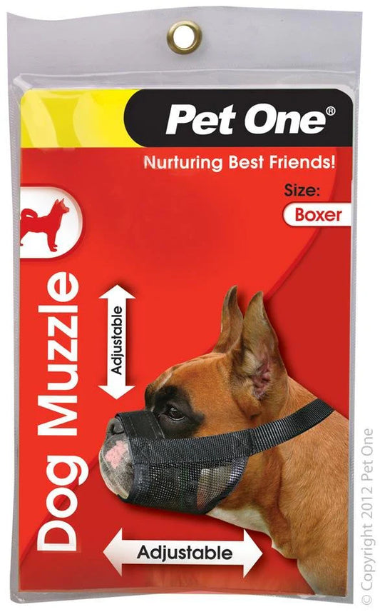 Pet One Adjustable Nylon Muzzle Boxer