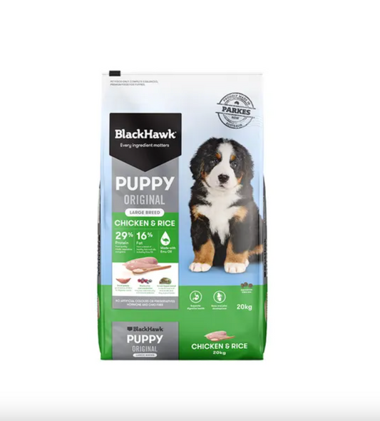 Black Hawk Chicken & Rice Large Breed Puppy Food 20kg