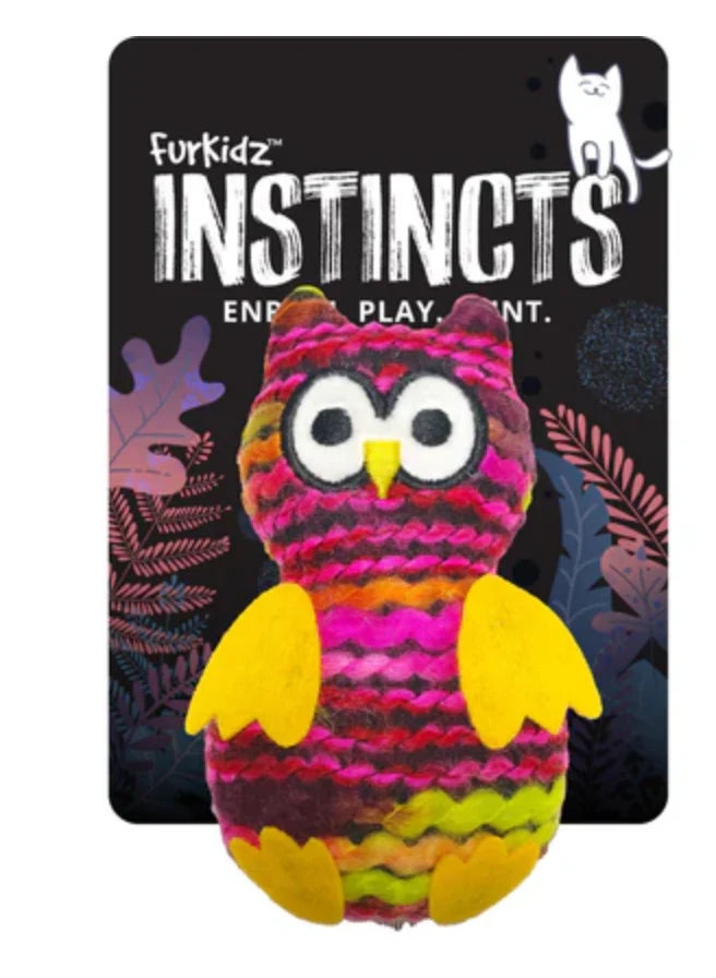 Pet Pacific Furkidz Instincts Woolly Stunned Owl 12cm