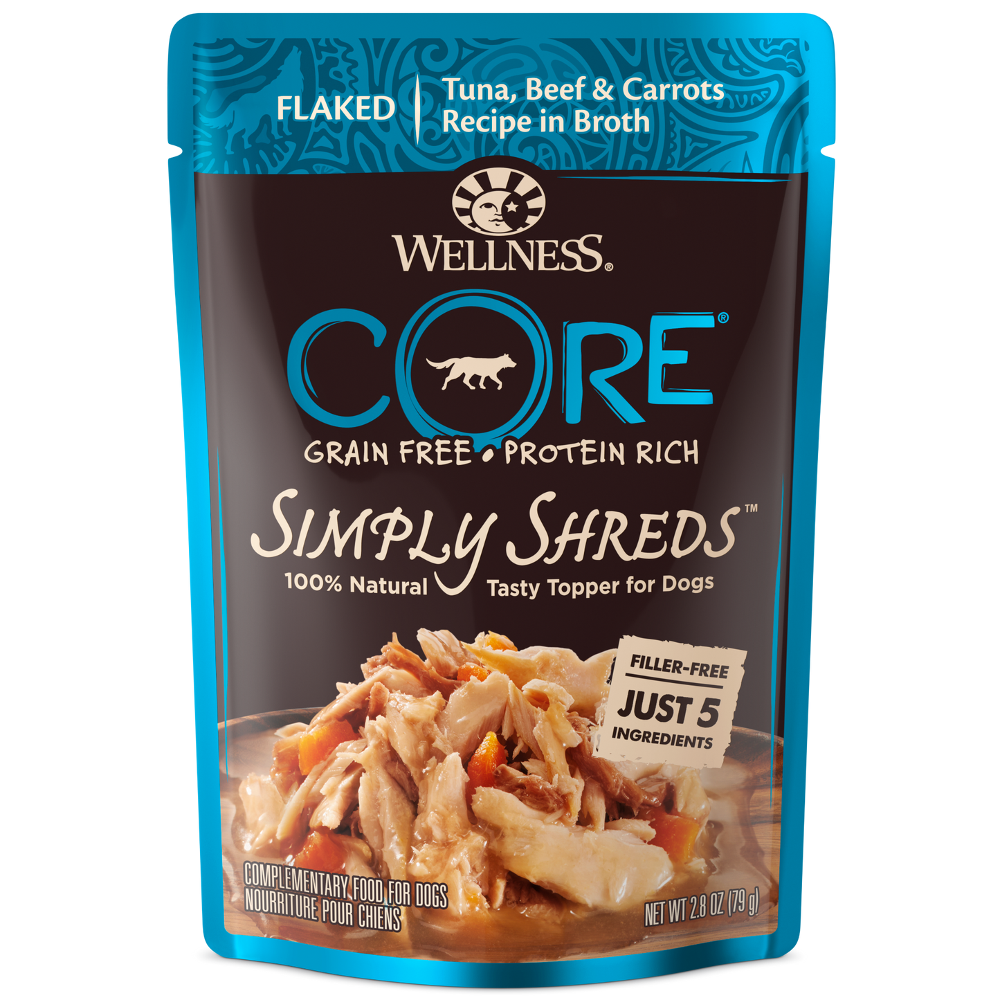 Wellness CORE Flaked Tuna, Beef & Carrots Recipe in Broth 12pk