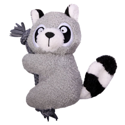 Pet One Plush Squeaky Racoon with Rope 18cm