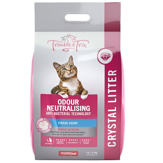 Trouble & Trix Odour Neutralising Triple Action Fresh Scent Crystal Litter