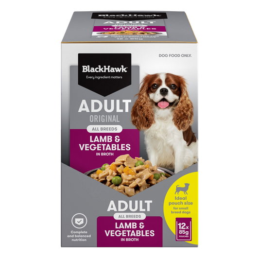 Black Hawk Original Adult Lamb And Vegetables Wet Dog Food Pouches 12X85G