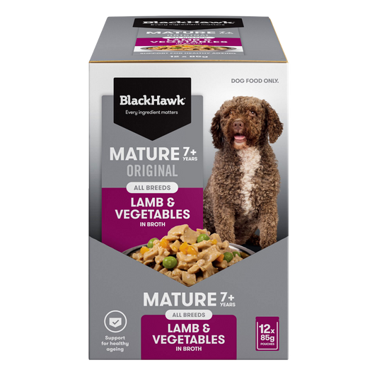 Black Hawk Original Mature Lamb And Vegetables Wet Dog Food Pouches 12X85G