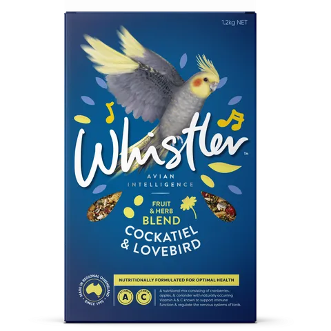 WHISTLER COCKATIEL & LOVEBIRD GOURMET BLEND WITH FRUIT & HERB SUPERFOODS 1.2kg