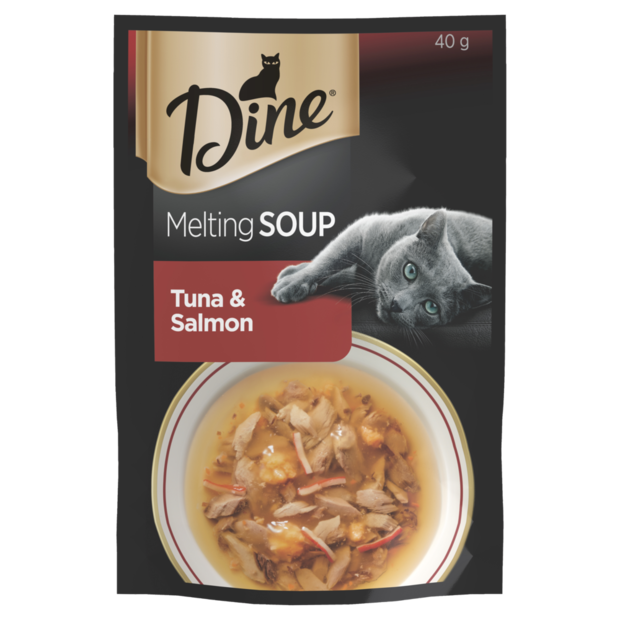 DINE Canned Melting Soup Tuna & Salmon Cat Food 12pk