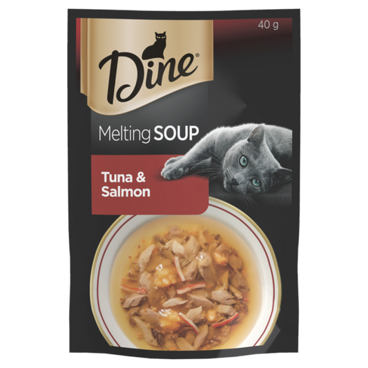 DINE Canned Melting Soup Tuna & Salmon Cat Food 12pk