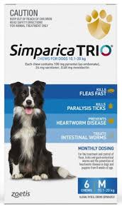 Simparica Trio Blue for Dogs 10.1-20kgs