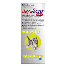 Bravecto Plus Green For Cats 1.2-2.8kgs