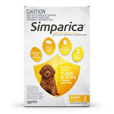 Simparica Yellow for Puppies and Dogs 1.25-2.5kgs