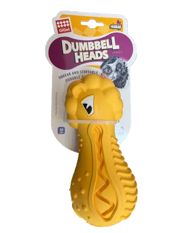 GIGWI DUMBELL HEADS TREAT DISPENSER LION