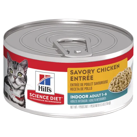 Hill's Science Diet Adult Indoor Savory Chicken Entrée Canned Cat Food 24x156g