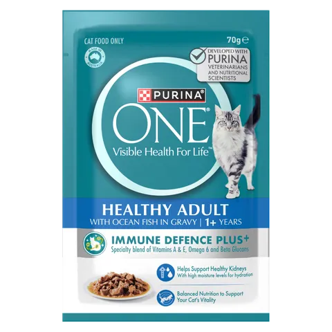 PURINA ONE® Adult with Oceanfish in Gravy Wet Pouch 12x70g