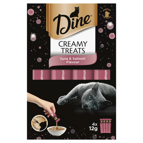 DINE Creamy Treats Tuna & Salmon Flavour 4x12g