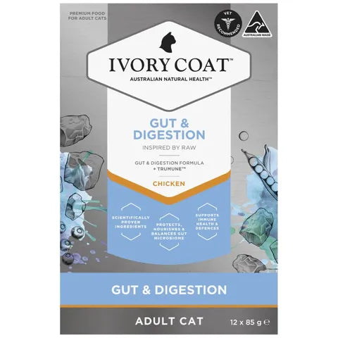 IVORY COAT RAW HEALTH CAT ADULT CHICKEN DIGESTION 85GX12