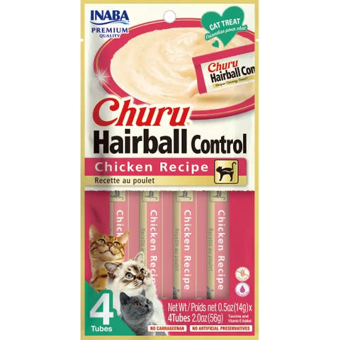 INABA Churu Hairball Control Chicken Recipe 56g (14g X 4 Tubes)