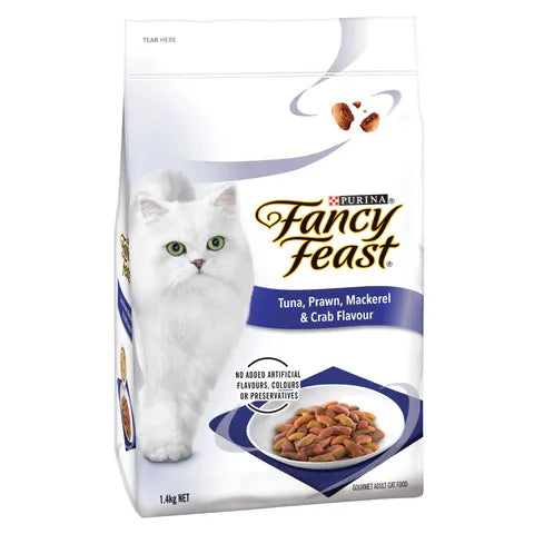 FANCY FEAST Adult Tuna, Prawn, Mackerel & Crab Flavour Dry Cat Food 1.4kg