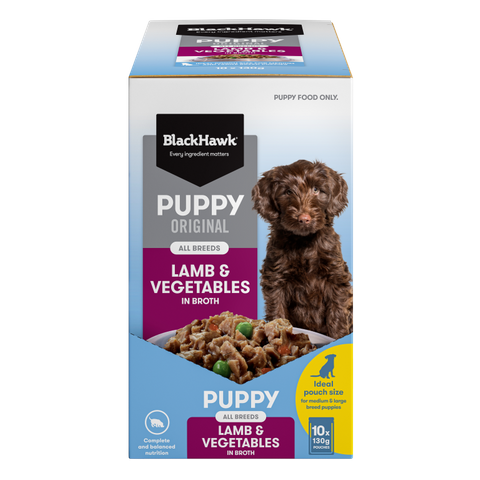 Black Hawk Original Puppy Wet Lamb & Vegetables 130gx10