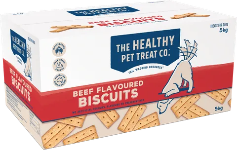 HEALTHY PET TREAT COMPANY Beef Biscuits 2x4 inch 5kg