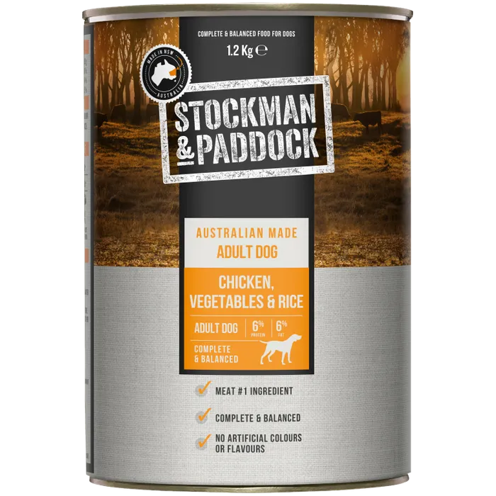 STOCKMAN & PADDOCK CHICKEN WITH VEGETABLES & RICE 1.2KGX6