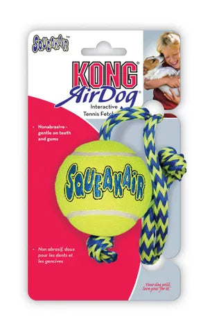 KONG AIRDOG SQUEAKER BALL ROPE MEDIUM