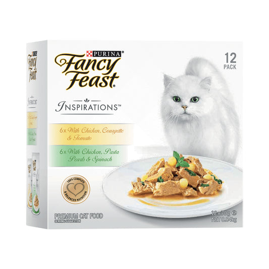 Fancy Feast Inspirations  Chicken Courgette & Chicken Pasta Cat Food 12pk