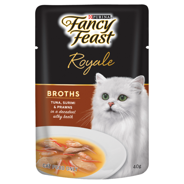 Fancy Feast Royale Broths Tuna Surimi Prawn Cat Food 12pk