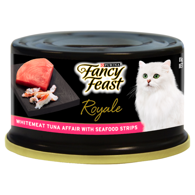 Fancy Feast Royale Whitemeat Tuna Affair With Seafood Strips Cat Food 24pk