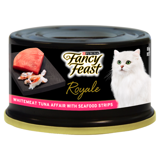 Fancy Feast Royale Whitemeat Tuna Affair With Seafood Strips Cat Food 24pk