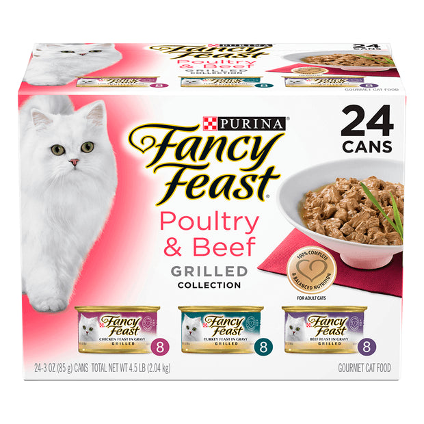 Fancy Feast Poultry & Beef Grilled Mixed Collection Cat Food 24pk