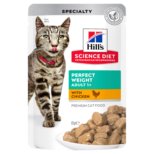 Hill's Science Diet Adult Perfect Weight Chicken Wet Pouches Cat Food 12x85g