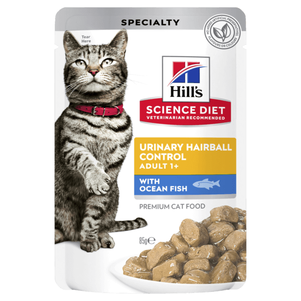 Hill's Science Diet Adult Urinary Hairball Control Ocean Fish Wet Pouches 12x85g