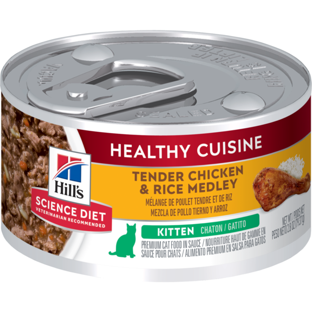 Hill's Science Diet Healthy Cuisine Kitten Canned Tender Chicken & Rice Medley 24x79g