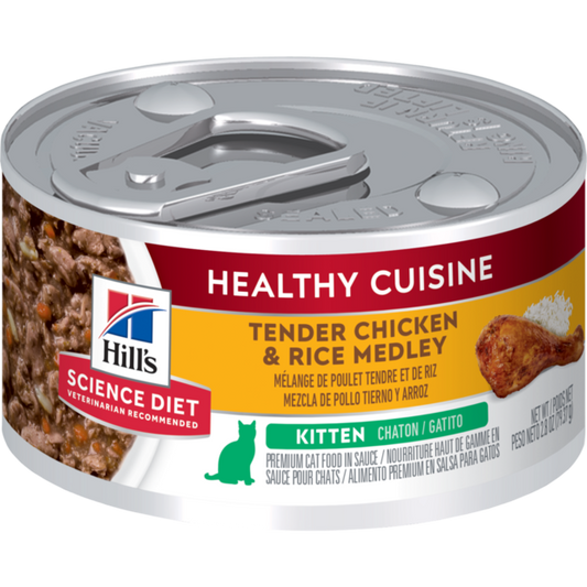 Hill's Science Diet Healthy Cuisine Kitten Canned Tender Chicken & Rice Medley 24x79g