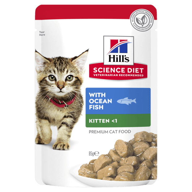 Hill's Science Diet Kitten Ocean Fish Wet Pouches 12x85g