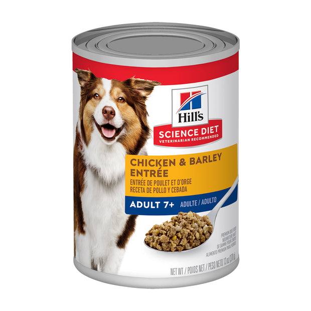 Hill's Science Diet Mature Adult 7+ with Chicken & Barley Canned Dog Food 12x370g