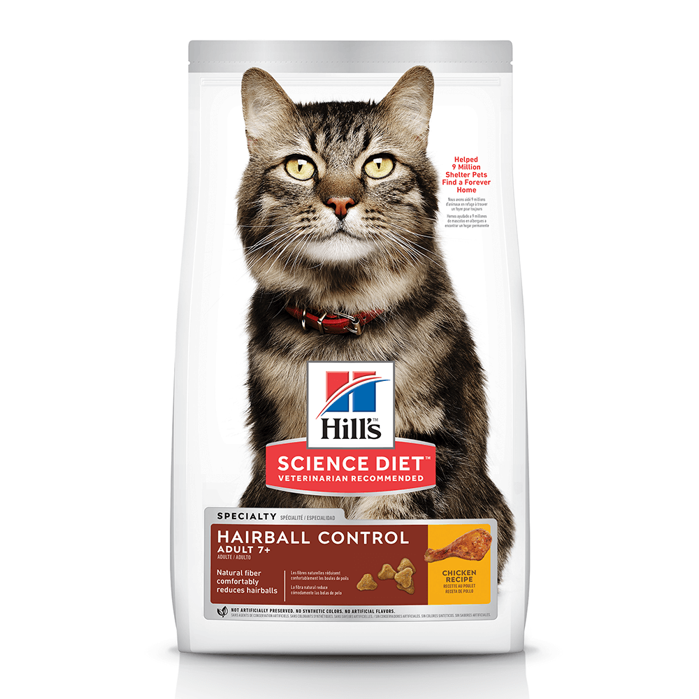 Hill's Science Diet  Adult Hairball Control 7+ Chicken Recipe Cat Dry Food