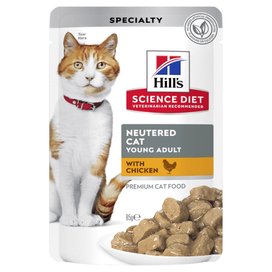 Hill's Science Diet Adult Neutered Cat Chicken Wet Pouches 12x85g