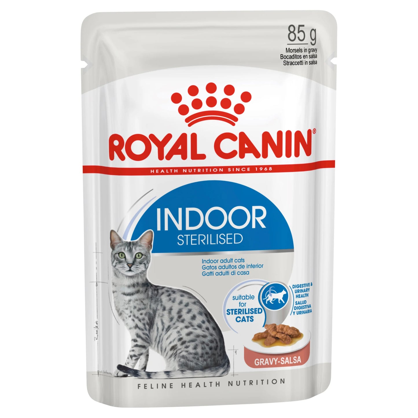 Royal Canin Adult indoor Gravy Pouches Cat Food 12x85g