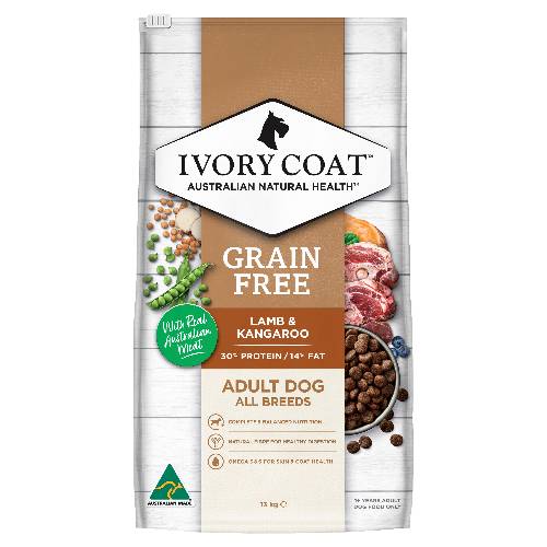 Ivory Coat Grain Free Adult Dog Lamb and Kangaroo 2kg & 13kg