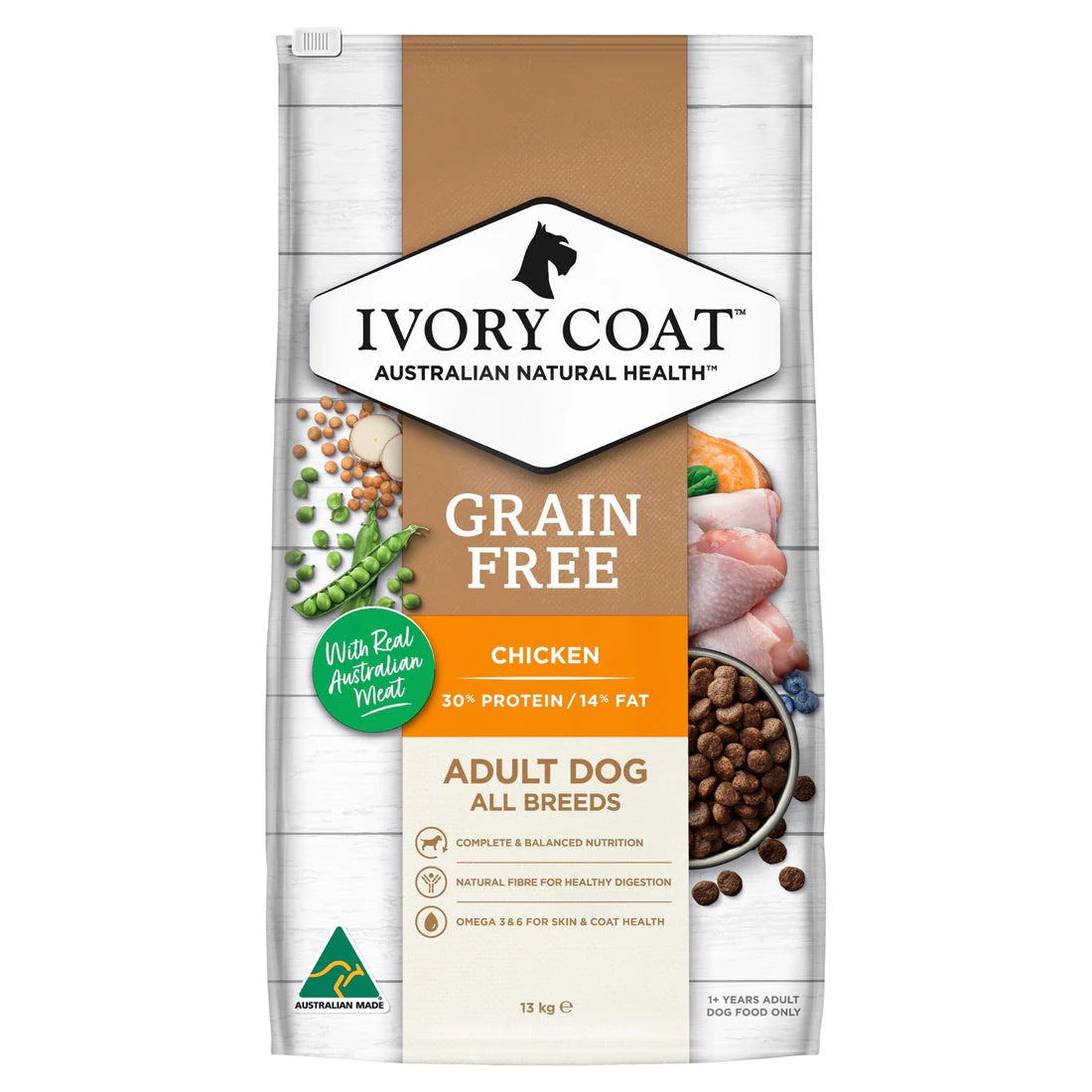 Ivory Coat Grain Free Dry Dog Food Adult Chicken 2kg & 13kg